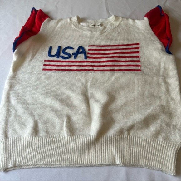 Main Strip Red and White Crew Neck Sweaters - Picture 1 of 9